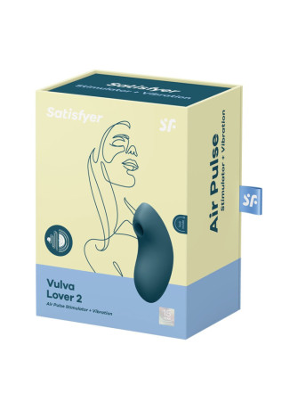 Stimulateur clitoridien par air pulsé et vibration bleu USB Vulva Lover 2 Satisfyer - CC597826